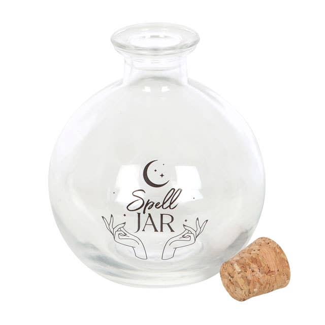Something Different Wholesale - Wholesale Meditation Supplies - 10cm Glass Magic Spell Jar with Recipe Booklet