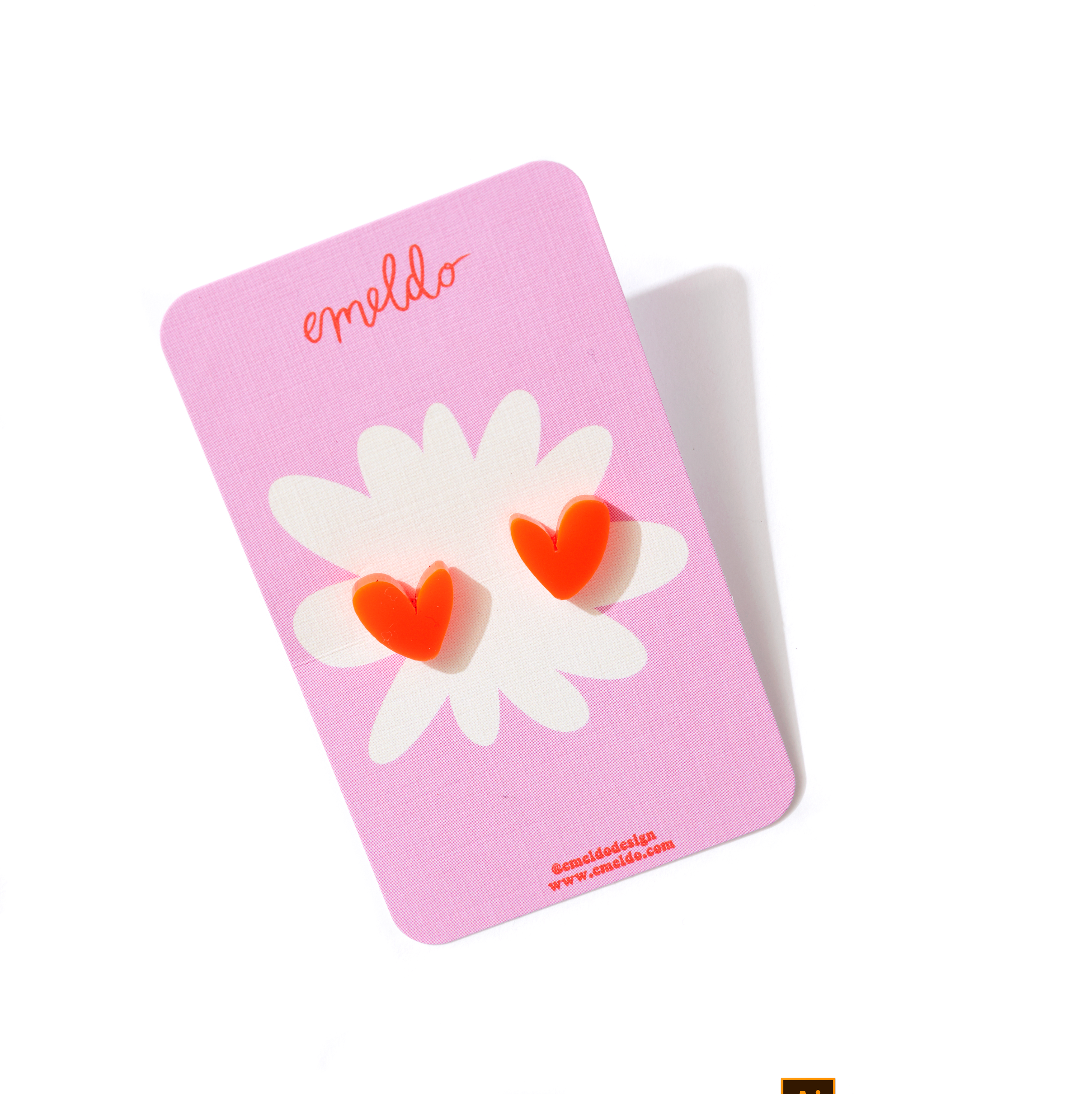 Emeldo - Wholesale Stud/Post Earrings - Heart Studs // Select Colour12