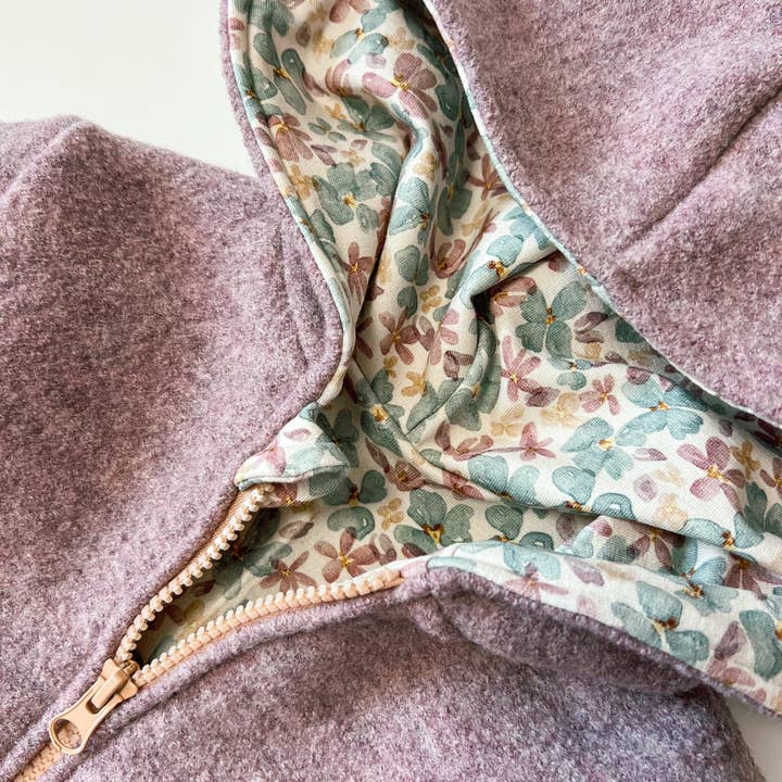 Tutina rosa melange con fiori aqua per la vendita all'ingrosso da parte di Mimor Kids