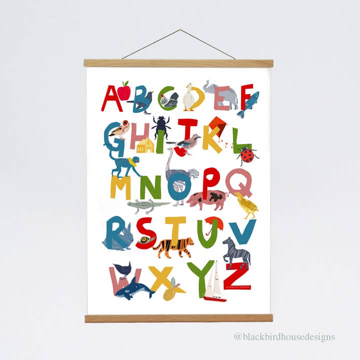 ANIMAL ALPHABET ART PRINT for wholesale by BLACKBIRD HOUSE
