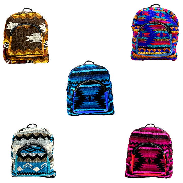 Pichincha - Wholesale Backpack - Women's - Mini "Baby" Tribal Striped Ecuadorian Backpack