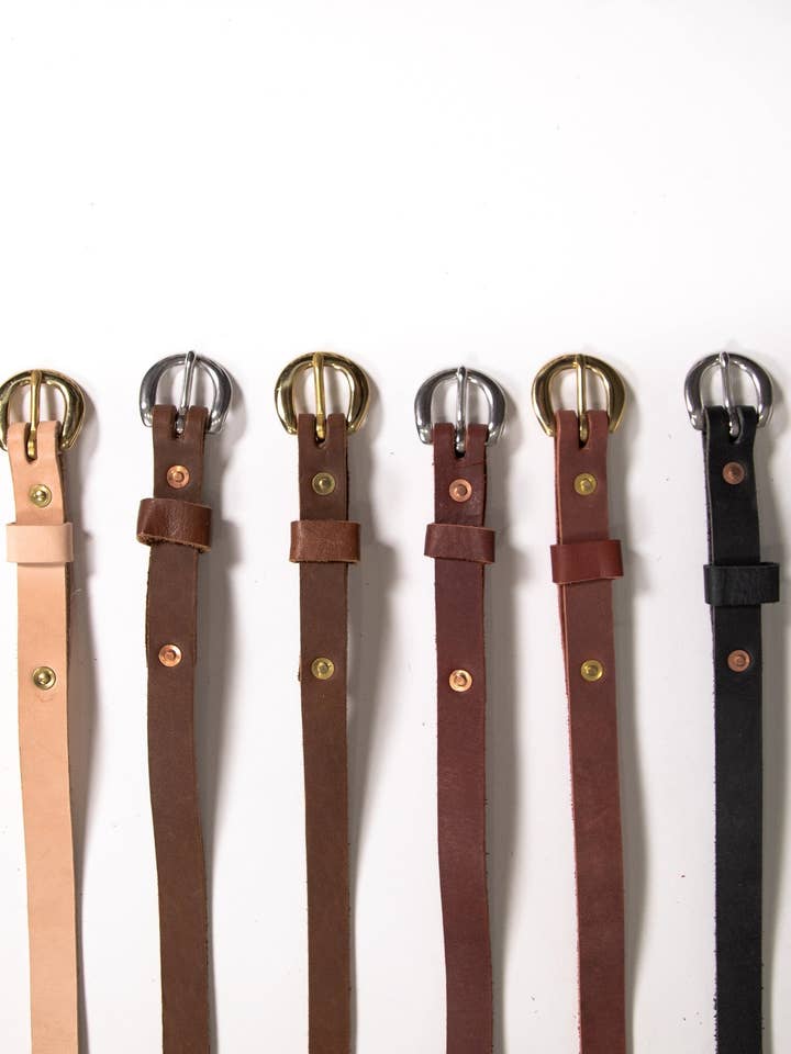 Anna Mae Slim Belt for wholesale by Earth and Hide