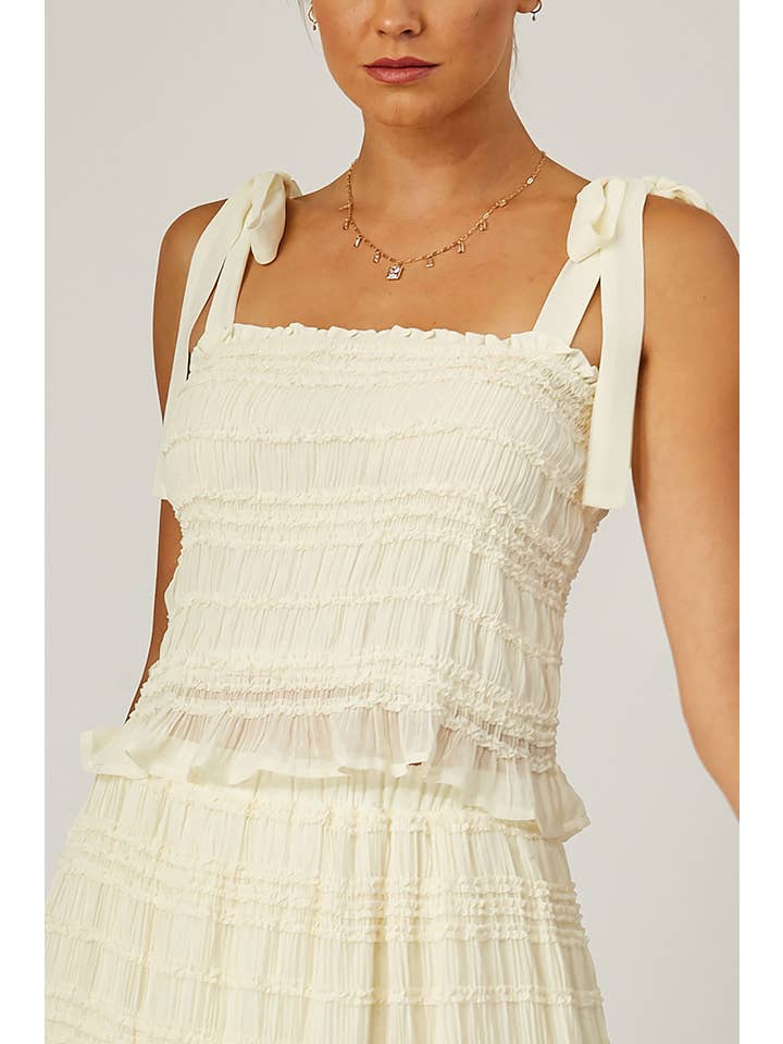 Isla Maude - Wholesale Blouse - Women's - Camille tie strap textured top