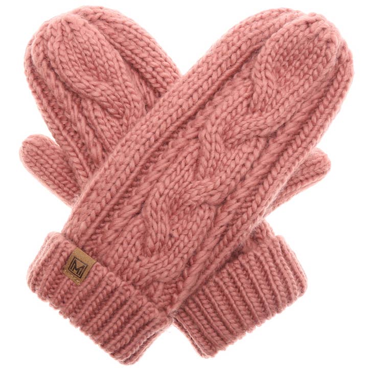Fashion City - Wholesale Mittens - Women's - Winter Gloves Cable Knit Mittens with Fleece Lined8