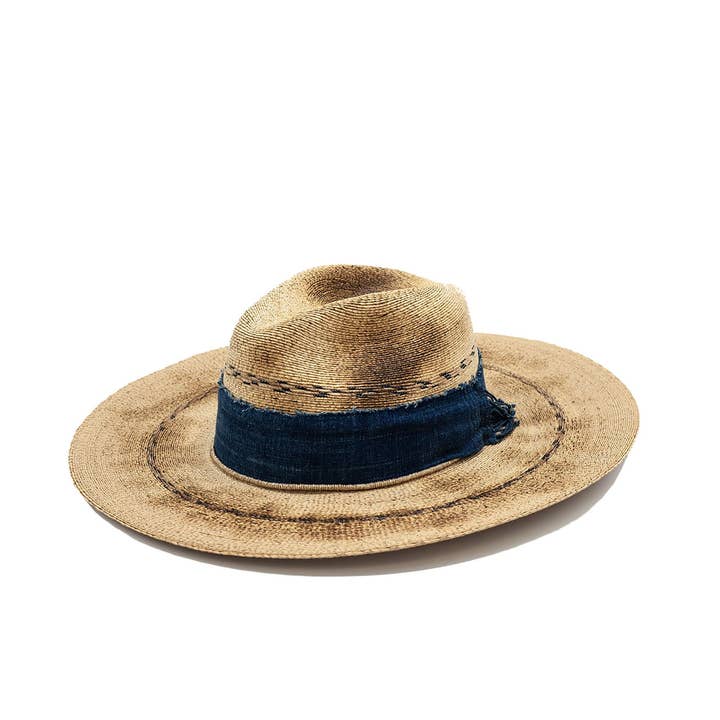 El Faro Fedora aus mexikanischem Palmstroh im Used-Look für den Großhandel von Hampui Hats