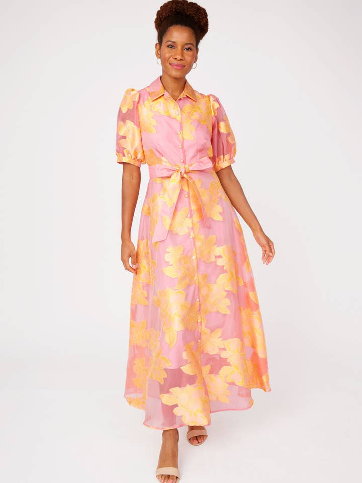 Charlotte Gown Sorbet Peony Organza for wholesale by Abbey Glass