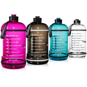 Pink Water Bottle with Time Markers - 1 Gallon - H2OCoach - H2OCOACH