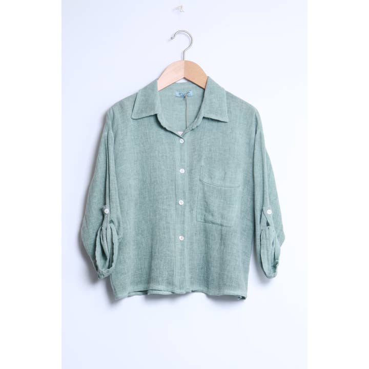 Shyloh - Wholesale Button Down Shirt - Women's - Linen cotton top 1578231