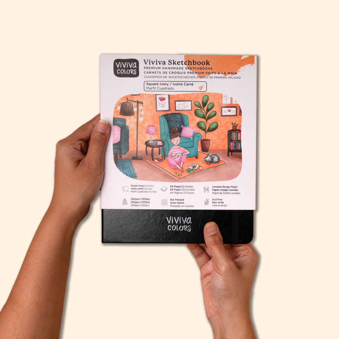 Viviva Colors - Wholesale Sketchbook/Sketchpad - Square Ivory Sketchbook -  240 GSM for Sketching & Coloring1
