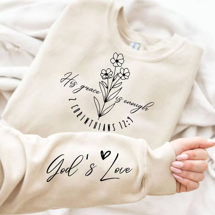 His Grace Crewneck for wholesale by Carolina Moon