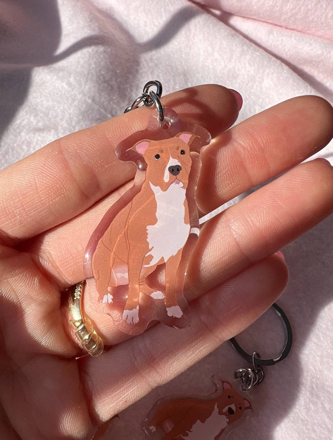 Our Cheery Corner - Wholesale Keychain - Unisex - Pit Bull (brown/red), Staffy (brown/red) Keychain1