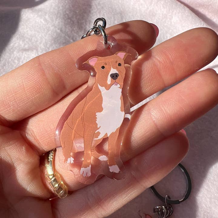 Our Cheery Corner - Wholesale Keychain - Unisex - Pit Bull (brown/red), Staffy (brown/red) Keychain1