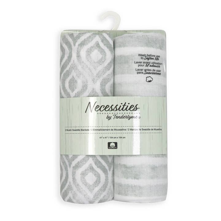 2 Pack Muslin Swaddle Blankets for wholesale by Rose Textiles