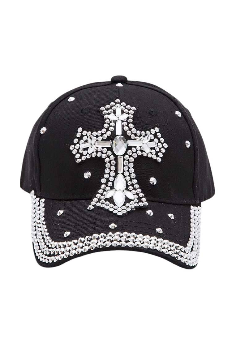 Rope & Spurs - Wholesale Baseball Cap - Women's - Crystal Cross Baseball Cap0
