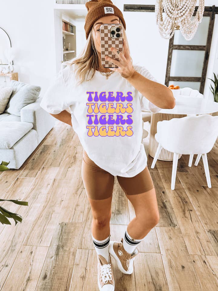 Uncommon Label - Wholesale Screen Printed T-Shirt - Women's - TIGERS TIGERS TIGERS LSU Adult Tee0
