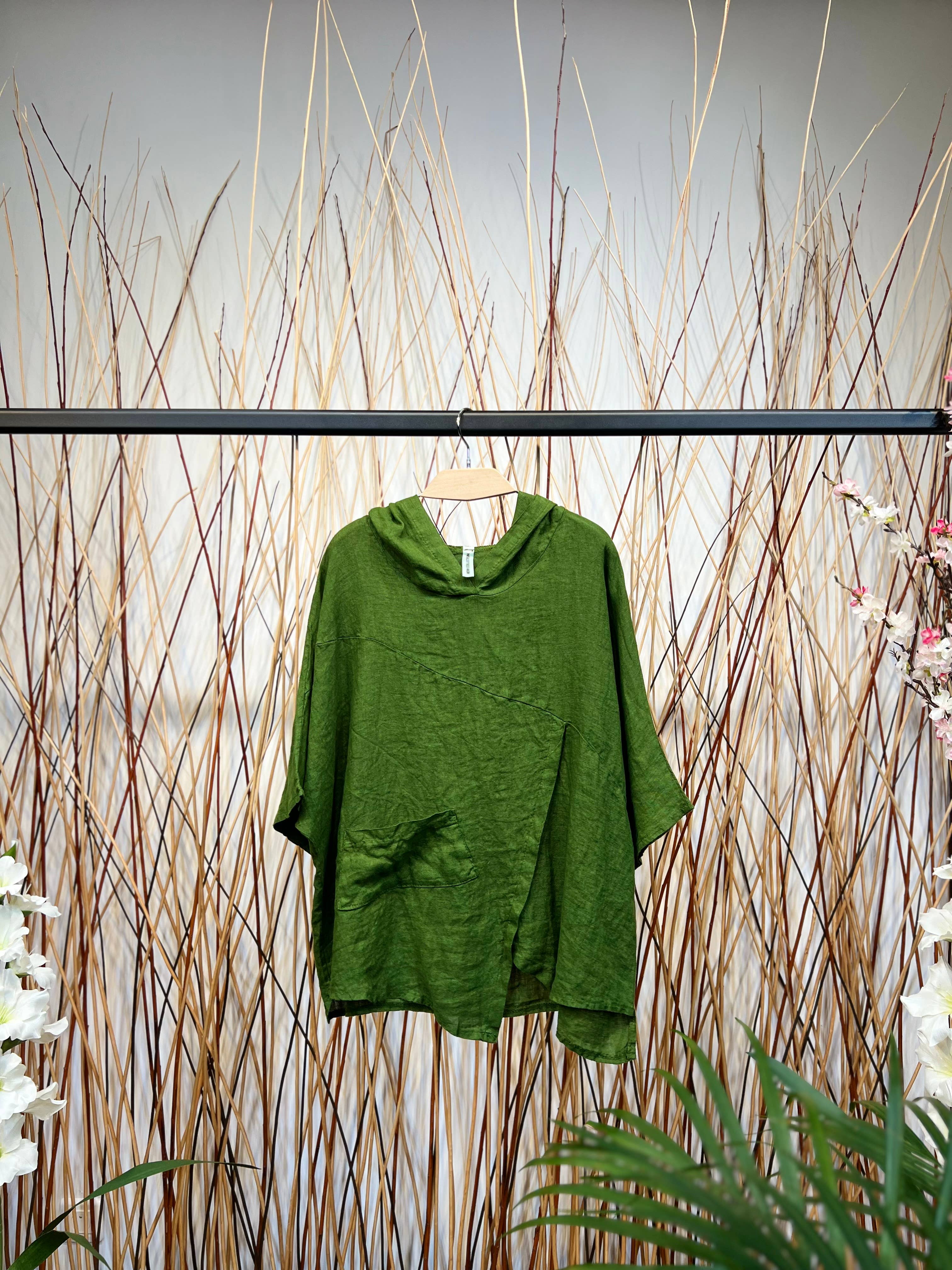 L'Emotion - Wholesale Tunic - Women's - 100% Linen Tunic Hood Functional Pocket0