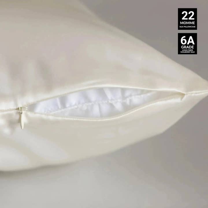 SilkSleek® - Wholesale Bedding Pillowcase/Sham - Ivory Silk Pillowcase4