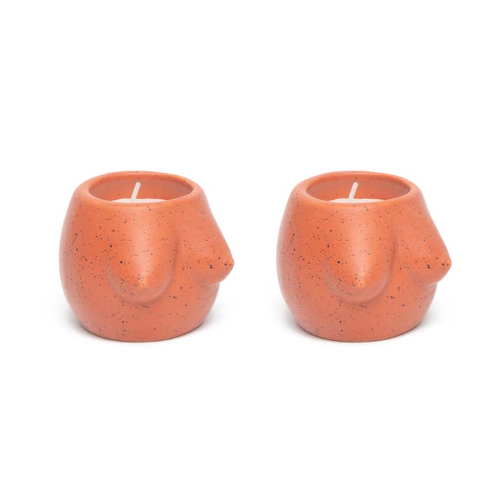 Helio Ferretti - Wholesale Candle Holder - PACK OF 2 TITS CANDLE HOLDERS TERRACOTTA BIG SIZE HF