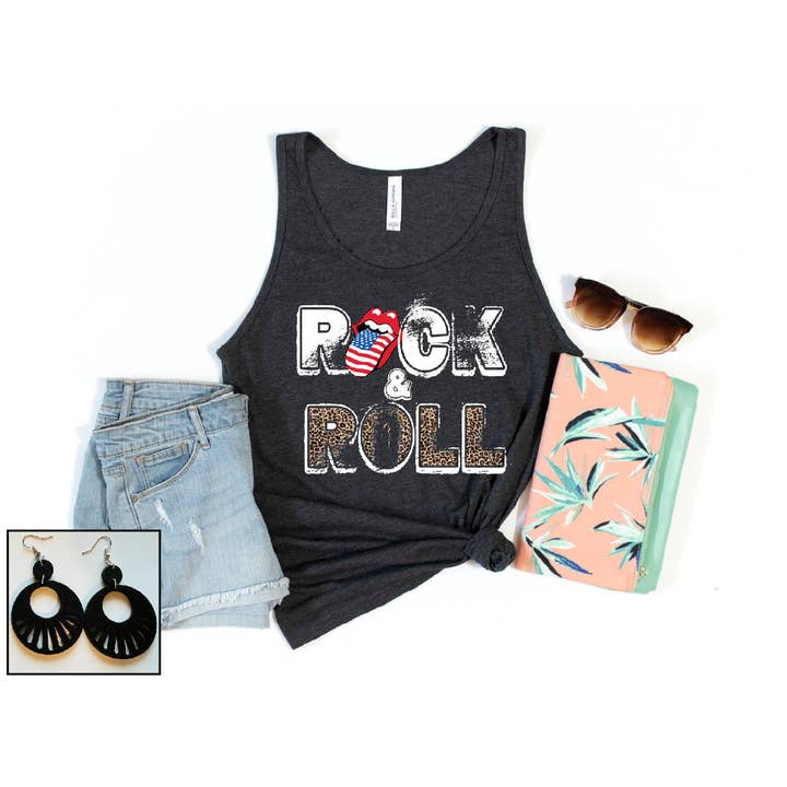 Camiseta sin mangas Rock & Roll Lips para venta al por mayor de Southern Attitude Designs Inc