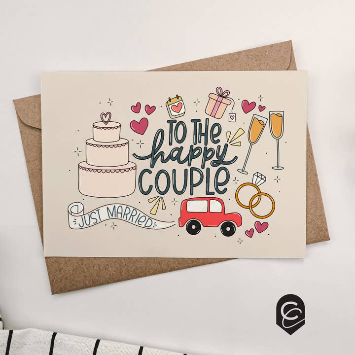 Anniversary Doodles Card for wholesale by Curiously Cursive