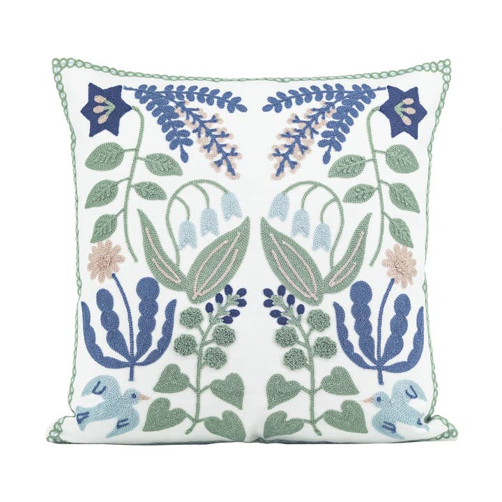 Embroidery flower cushion cover for wholesale by Home and haven
