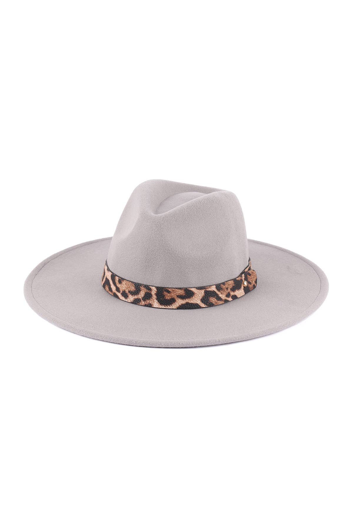 MYS Wholesale Inc - Vente Chapeau en feutre - femme - Chapeau à bord tendance en feutre avec accent léopard12