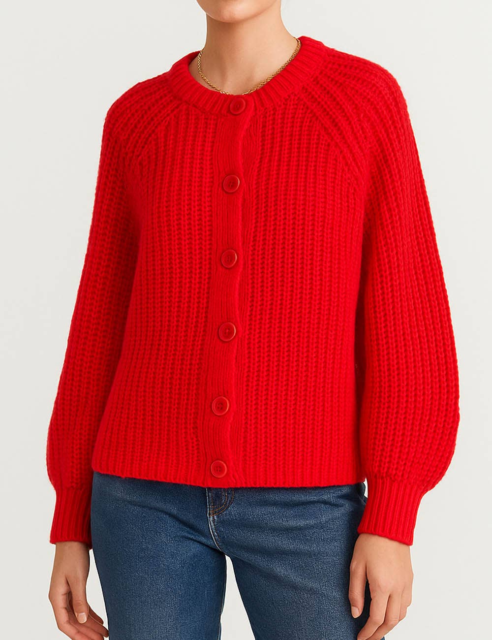 Sweetkama - Vente Cardigan – femme - Gilet court à boutons en maille côtelée uni pour femmes10