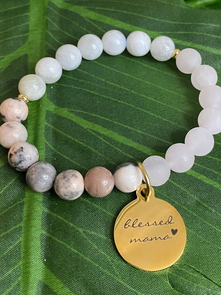 Blessed Mama Bracelet - Gold toned charm for wholesale by Made by Megan Jewelry