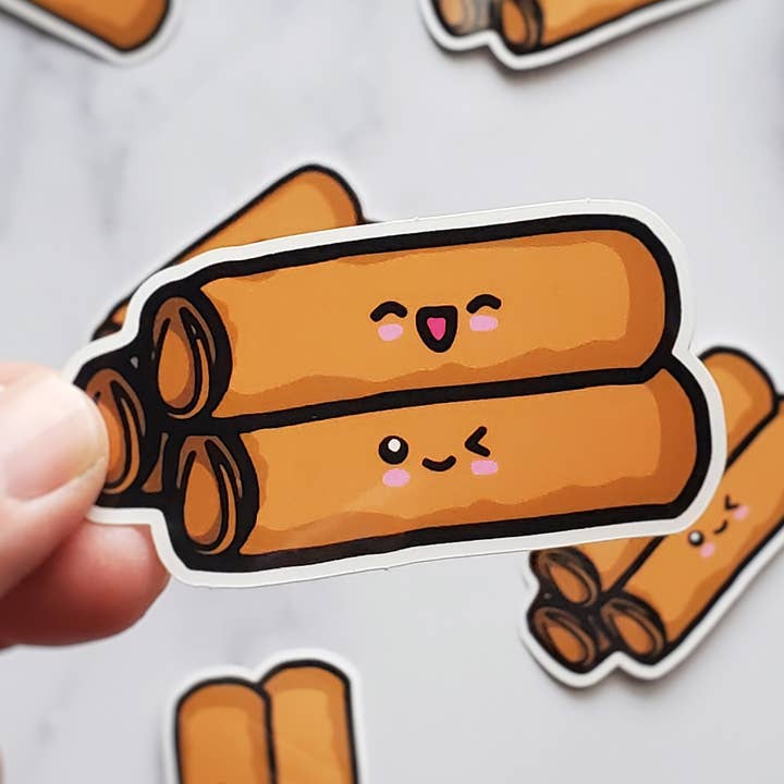 Muijistudio - Wholesale Sticker - Egg Roll Vinyl Sticker | Spring Egg roll Asian Food decal