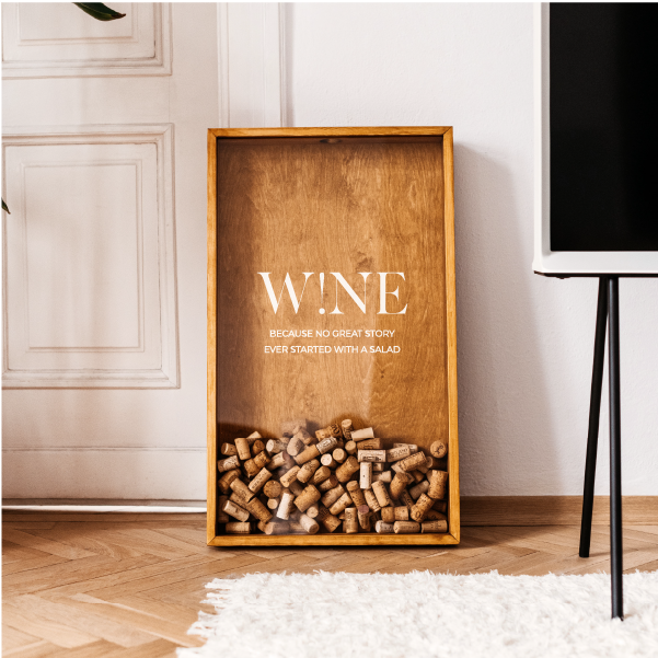 The Corkbox Company - Wholesale Wine Cork Holder - Bar Decor „Wine!” Wine Cork Storage, Wine Gift9