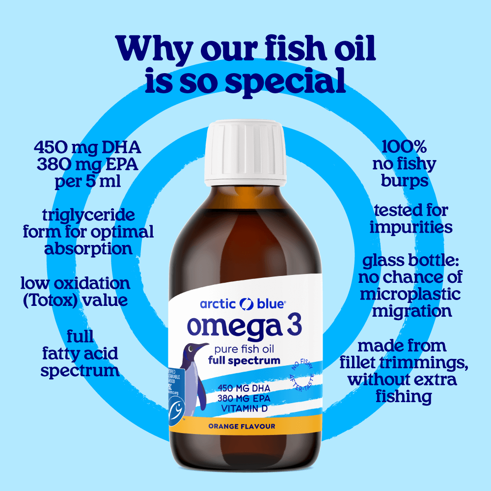 Arctic Blue – Suplemento/vitamina oral por atacado – Óleo de Peixe Kids com DHA, EPA e Vitamina D3 - MSC (frasco 150 ml)4