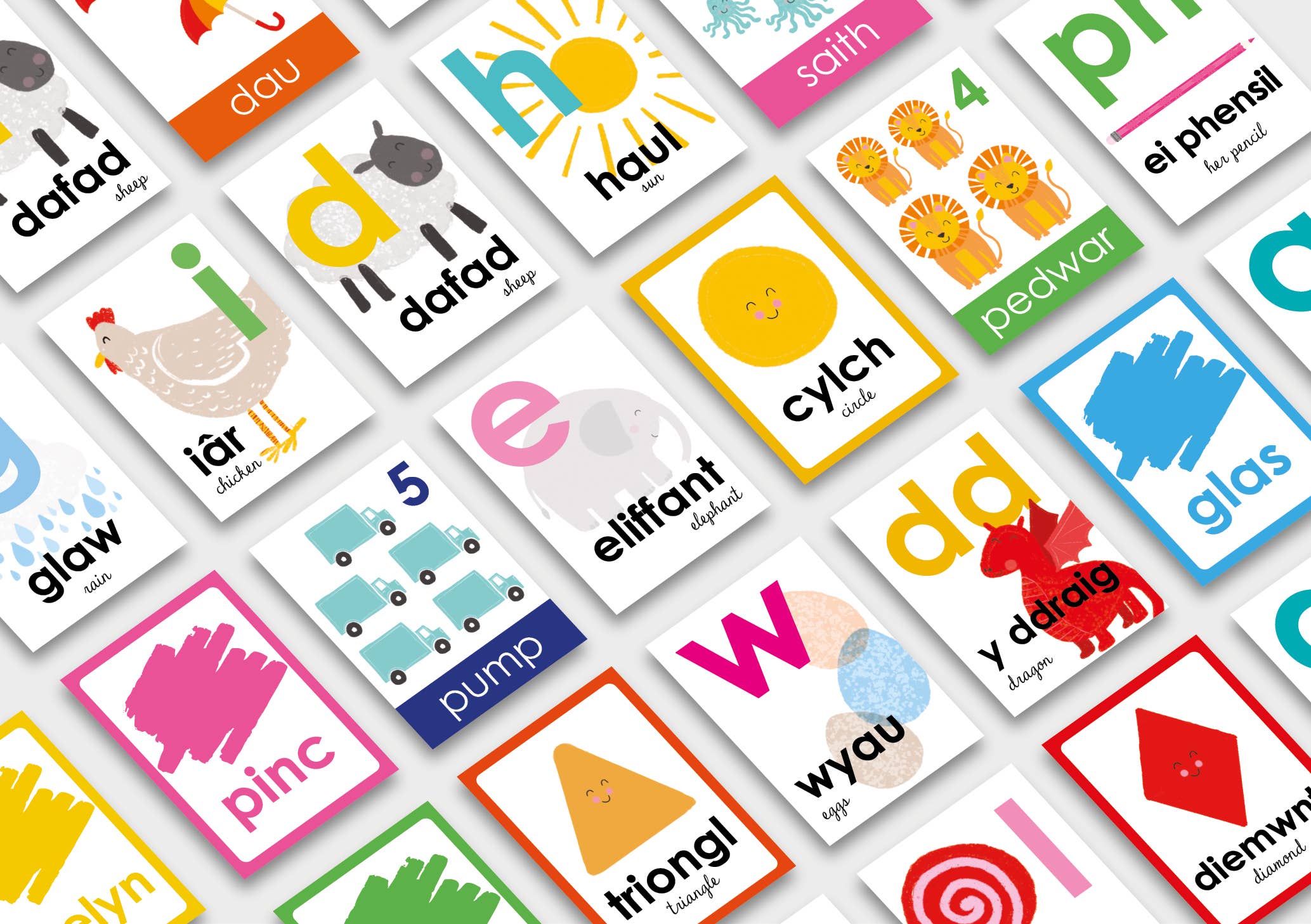 The Paintbox – wholesale Learning cards – Child & baby – Cardiau Fflach dysgu Cymraeg (29  welsh learning flashcards)2