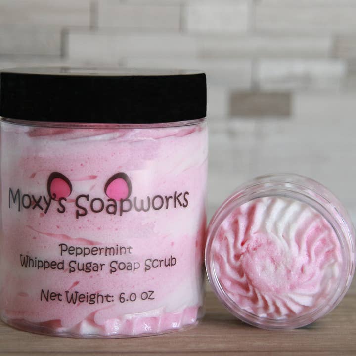 Seifenpeeling mit Schlagsahne, Pfefferminz, 180 ml für den Großhandel von Moxy's Soapworks