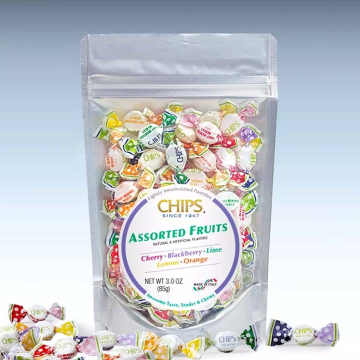 CHIPS Assorted Fruits, 3 oz. - Italian Throat Pastilles for wholesale by CHIPURNOI Confectionery