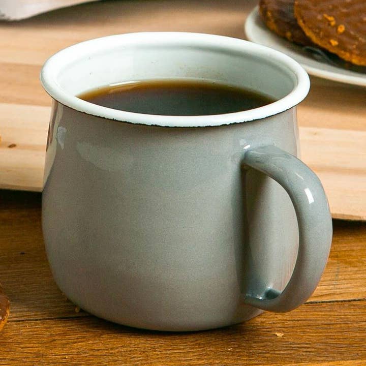Rinkit Ltd - Wholesale Coffee Mug - Argon Tableware Coloured Enamel Belly Mug - 375ml - Grey0