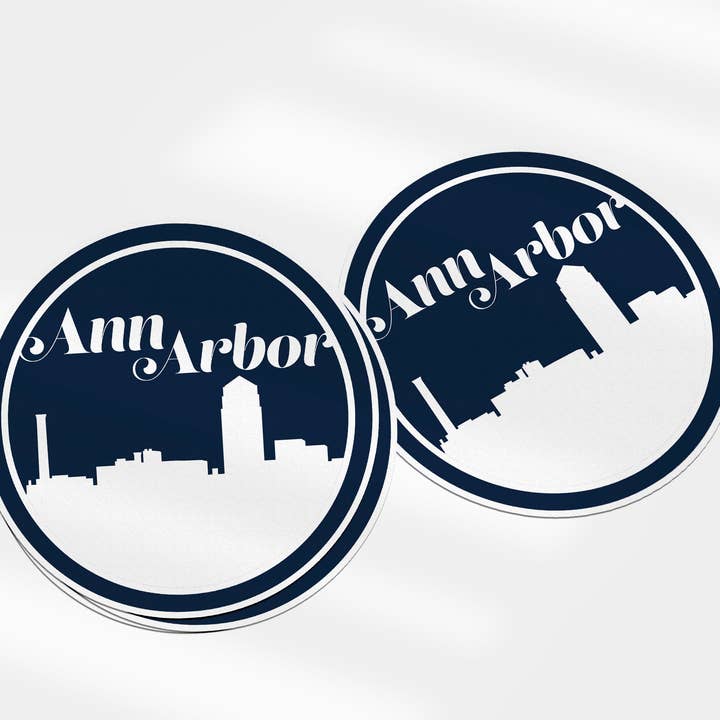 Ann Arbor Michigan retro vinyl klistermærke | Flere farver for engroshandel hos Paperfinch Design