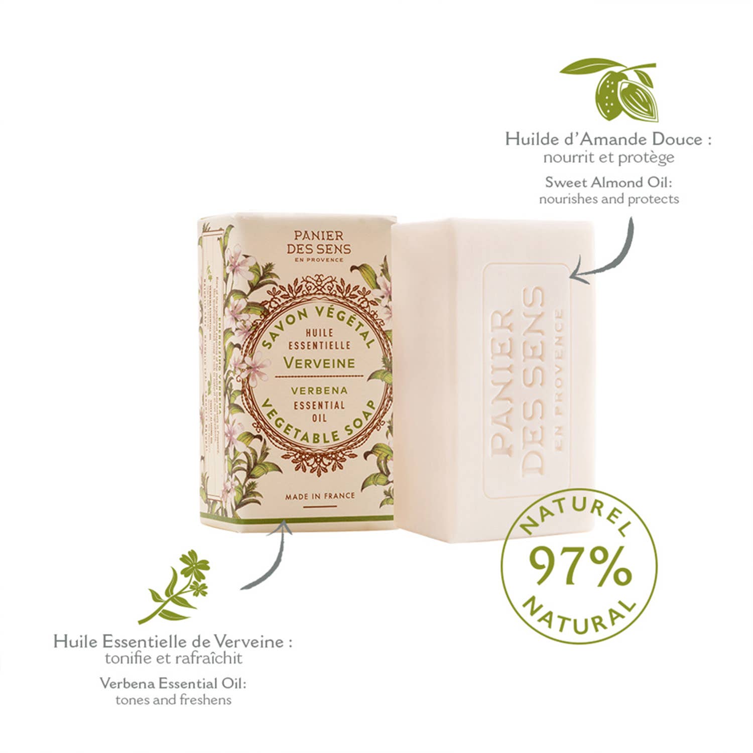 Panier Des Sens - Wholesale Bar Soap - Vegetable Soap 150g | Verbena2