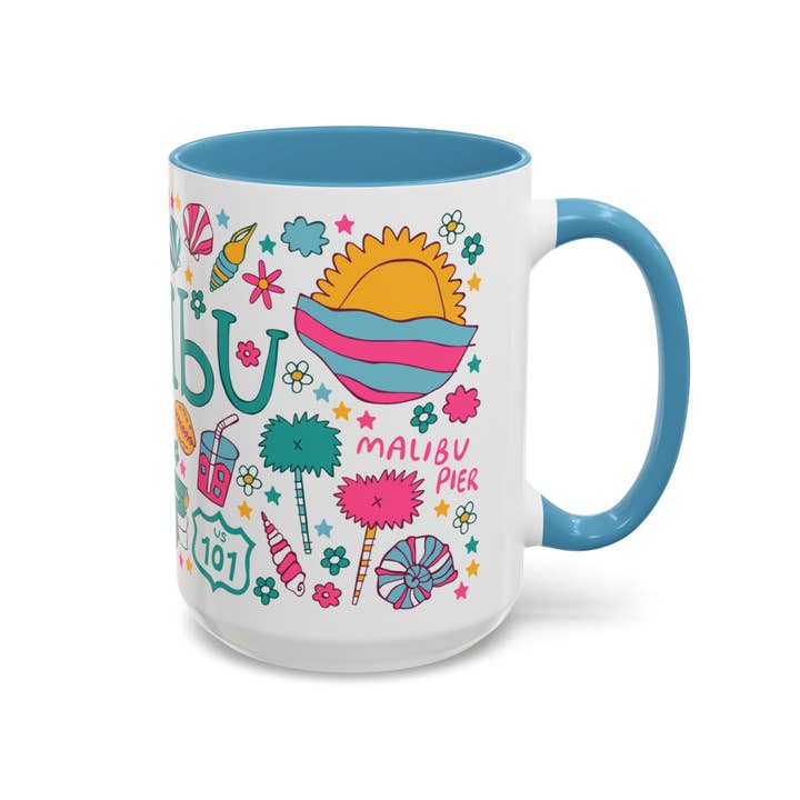 LOLALA - Your California Happiness Market 💛 - Wholesale Coffee Mug - Malibu - *BIG* Coffee Mug (15oz, blue)
