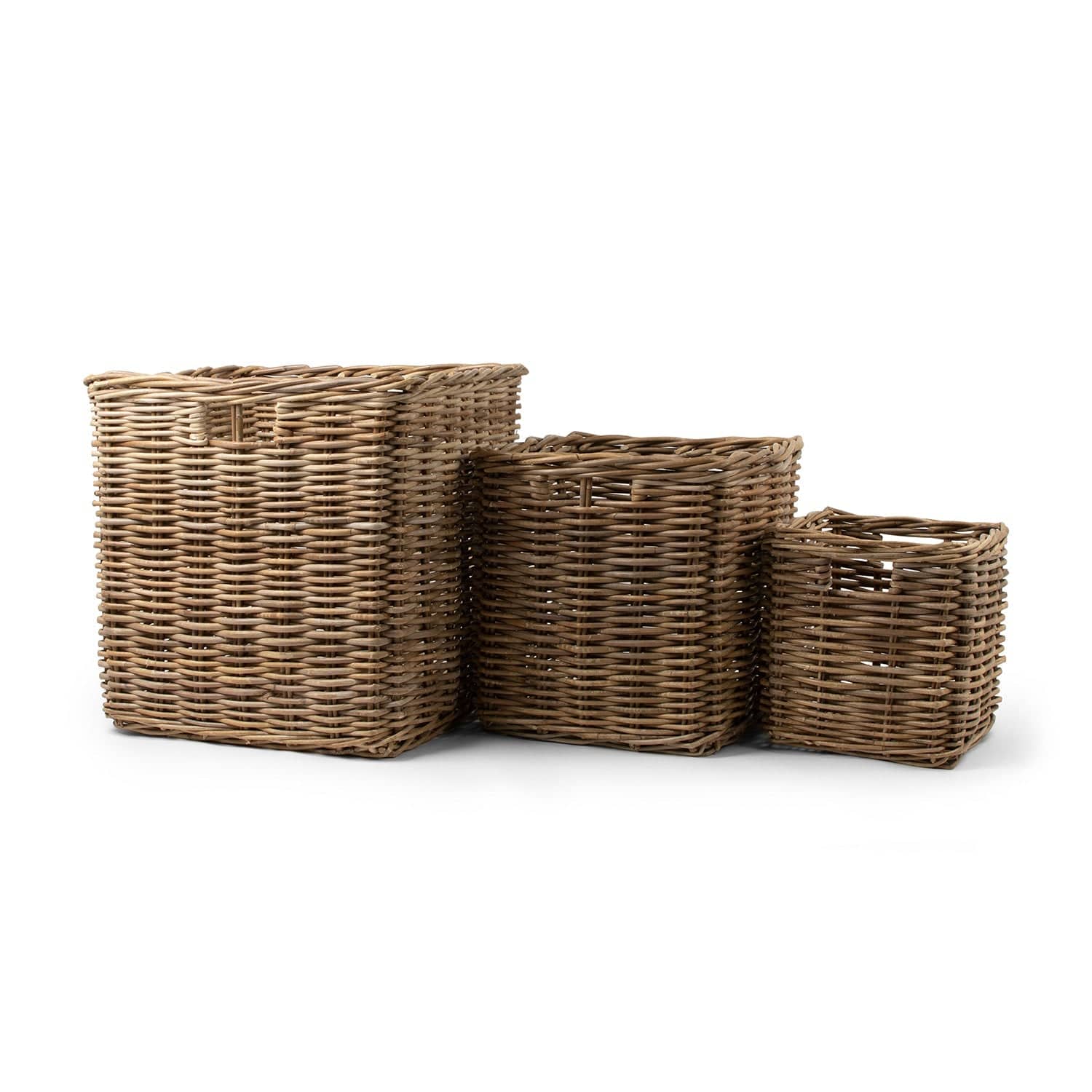 Basketly - Vente Paniers - Paniers de rangement carrés en rotin Kubu2