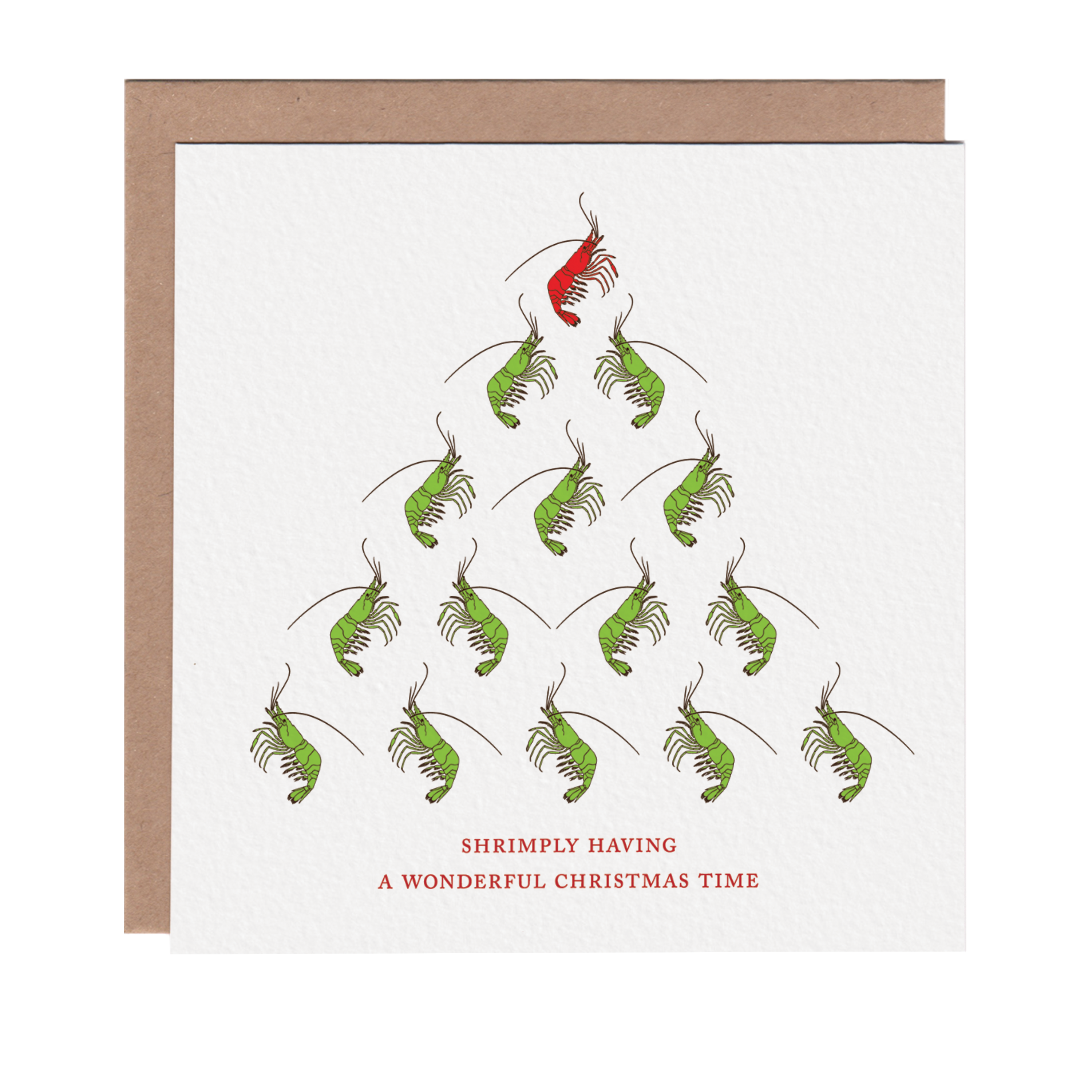 Ampersand M Studio - Wholesale Christmas Card - Shrimply Having Wonderful Christmas Greeting Card0