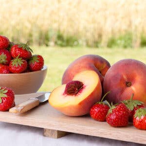 Strawberry Peach White Balsamic Vinegar for wholesale by The Tangy Olive