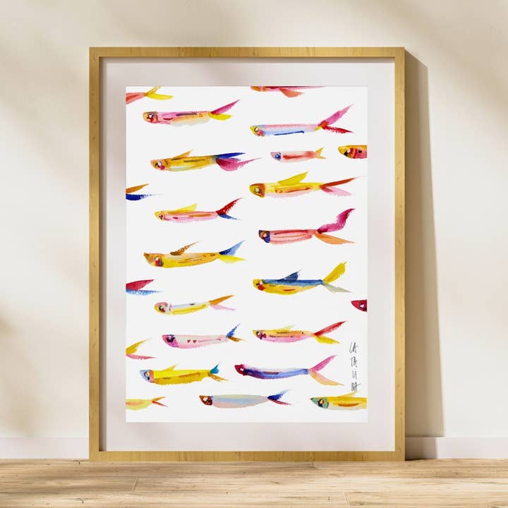 Bunte Fische drucken #5 für den Großhandel von Catalina Rodríguez Villazón