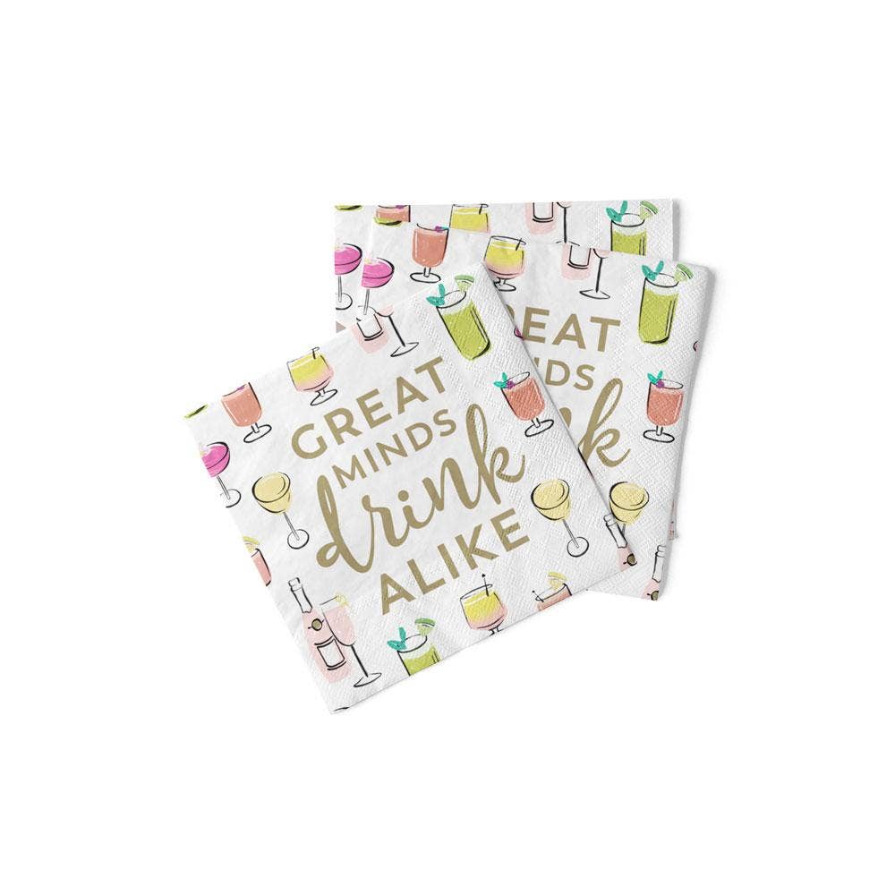 soiree-sisters - Wholesale Disposable Napkin - Funny Cocktail Napkins | Great Minds Drink Alike - 20ct5