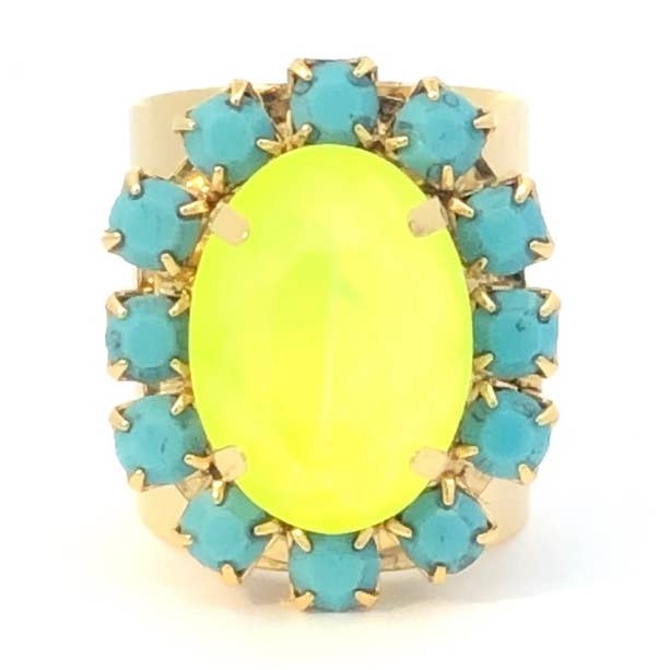 TOVA - Wholesale Cocktail/Statement Ring - Suki Adjustable Multi-Stone Ring with High Quality Crystals2