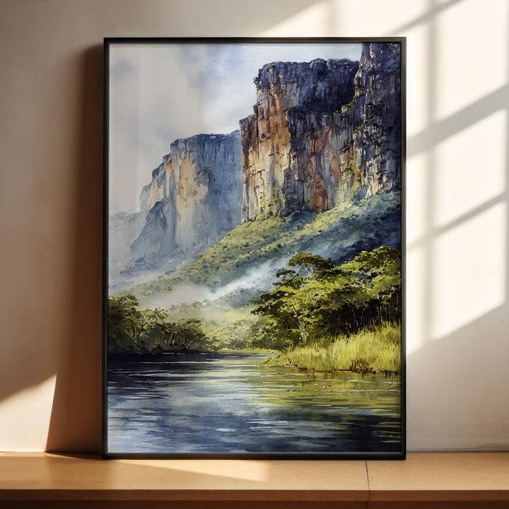 Canaima National Park, Venezuela – Watercolor Art Print for wholesale by Premium Travel Art