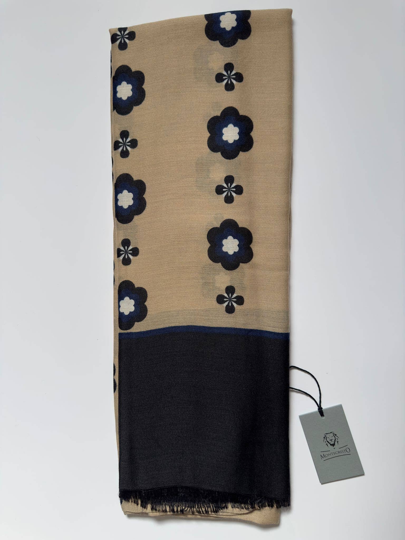 Montecristo - Wholesale Scarf - Women's - Scarf 85 x 190 cm PO-2303 BEIGE FLOWER