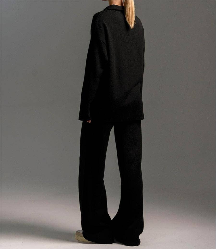 Dipped Shop – wholesale Lounge set – Women's – 2+Solid Color Label V-Neck Knit Sets DPSP122422