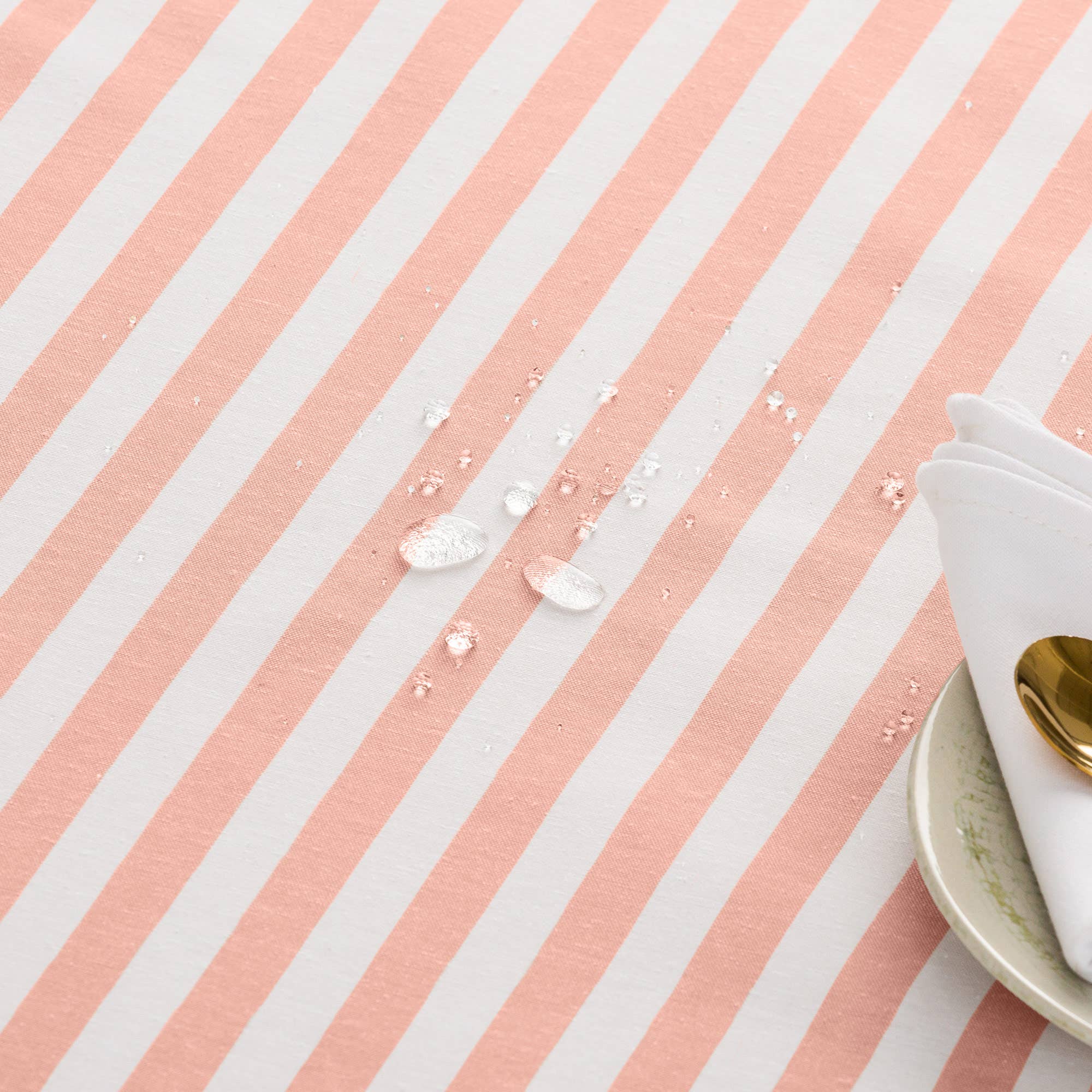 GAMUSI - Wholesale Tablecloth - Stain-resistant cotton tablecloth fabric feel stripes ALMA21