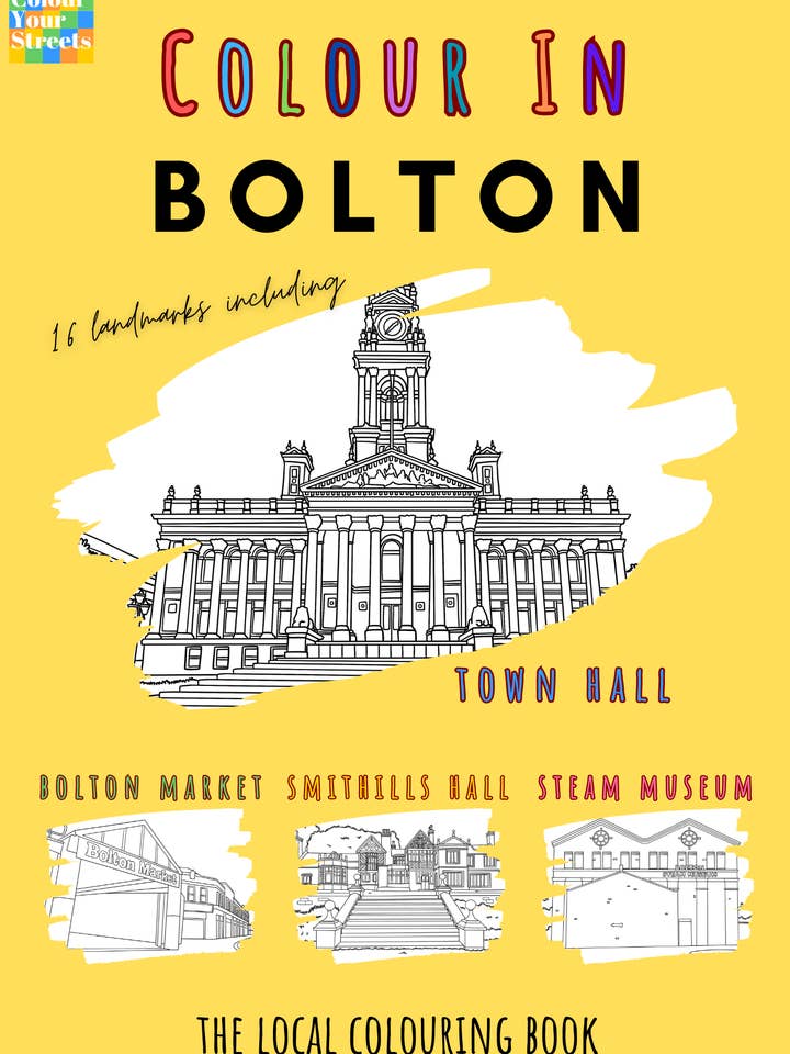 Bolton Colouring Book (A4) for wholesale by Colour Your Streets