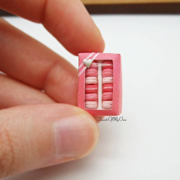 Miniature Macarons - Box of 12 - Pink Ombre - Fake Food for wholesale by Sweetsofmyown